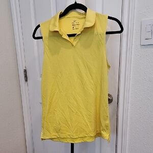 Nike Yellow Sleeveless Polo Tank Top M